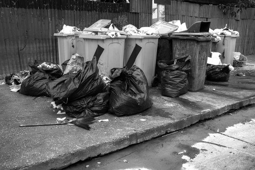 Liverpool cityscape with waste collection vehicles