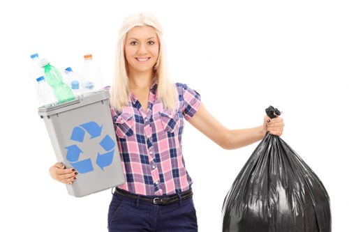 Professional waste removal team at work